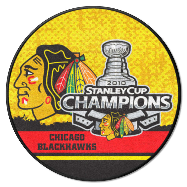 NHL - Chicago Blackhawks Puck Mat with 2010 Stanley Cup Champions Logo
