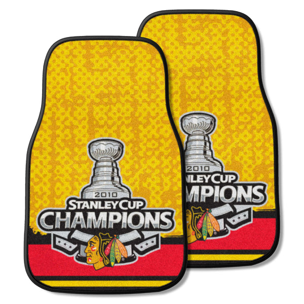 NHL - Chicago Blackhawks 2-pc Carpet Car Mat Set with 2010 Stanley Cup Champions Logo