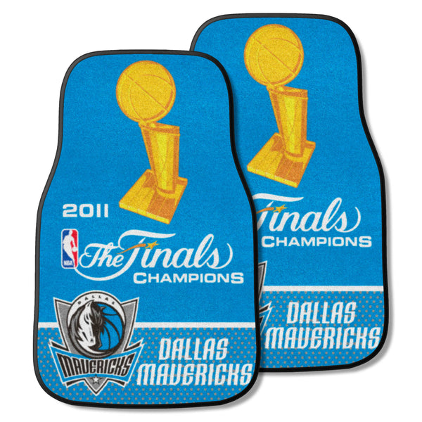 NBA - Dallas Mavericks 2-pc Carpet Car Mat Set with 2011 NBA The Finals Champions Logo