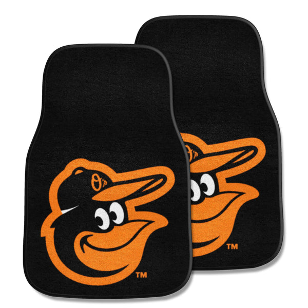 MLB - Baltimore Orioles 2-pc Carpet Car Mat Set with BO Mascot Logo