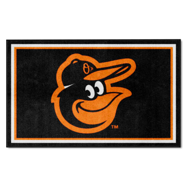 MLB - Baltimore Orioles 4x6 Rug with BO Mascot Logo