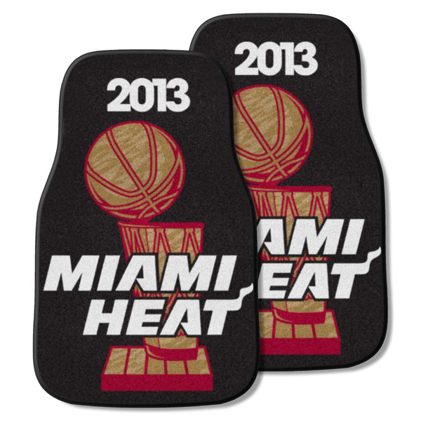 NBA - Miami Heat 2-pc Carpet Car Mat Set with 2013 Miami Champions Logo