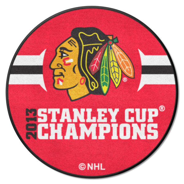 NHL - Chicago Blackhawks Puck Mat with 2013 Stanley Cup Champions Logo