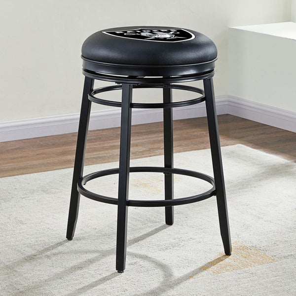 Las Vegas Raiders Black Swivel Counter Stool