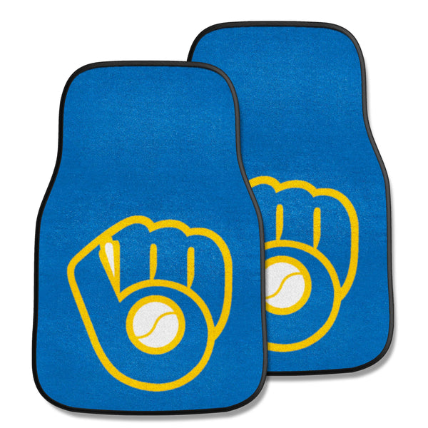 MLB - Milwaukee Brewers 2-pc Carpet Car Mat Set with Symbol Logo