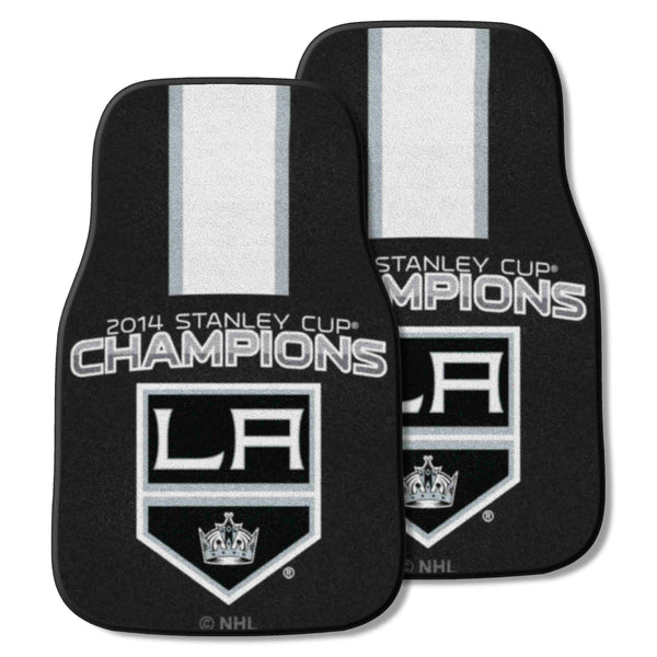 NHL - Los Angeles Kings 2-pc Carpet Car Mat Set with 2014 Stanley Cup Champions LA Logo