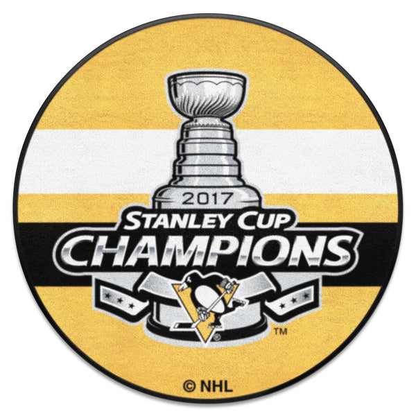 NHL - Pittsburgh Penguins Puck Mat with 2017 Stanley Cup Champions Logo