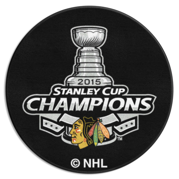 NHL - Chicago Blackhawks Puck Mat with 2015 Stanley Cup Champions Logo