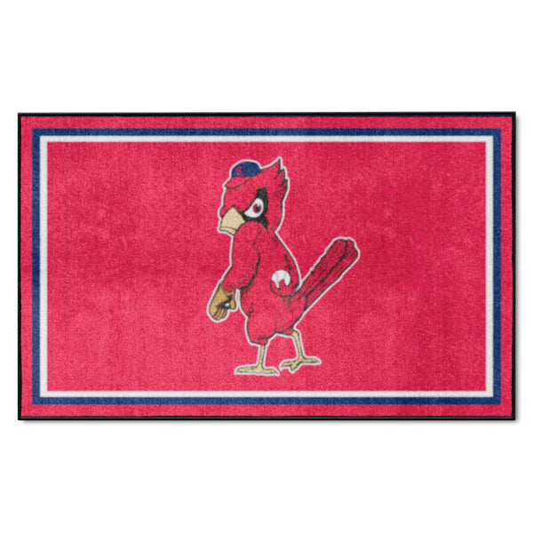 MLBCC - St. Louis Cardinals  4x6 Rug with Mascot Symbol Logo