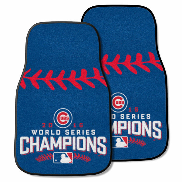 MLB - Chicago Cubs 2-pc Carpet Car Mat Set with World Series Champions 2016 UBS Logo