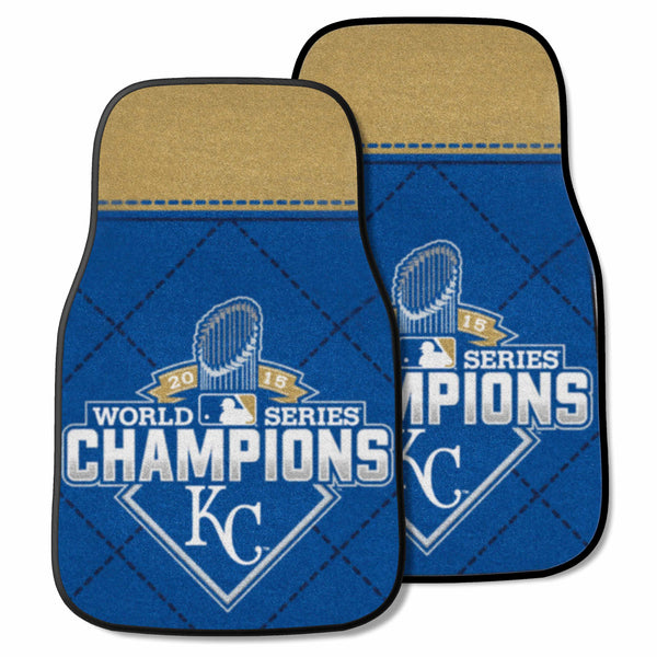 MLB - Kansas City Royals 2-pc Carpet Car Mat Set with World Series Champions 2015 KC Logo