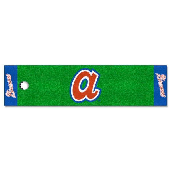 MLBCC - Atlanta Braves Putting Green Mat with A Logo