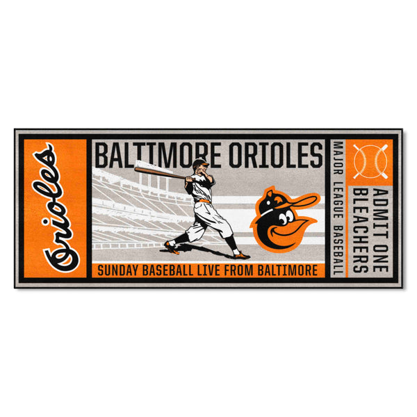 MLBCC - Baltimore Orioles Ticket Runner with Mascot Symbol Logo