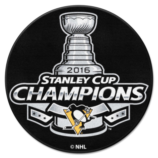 NHL - Pittsburgh Penguins Puck Mat with 2016 Stanley Cup Champions Logo