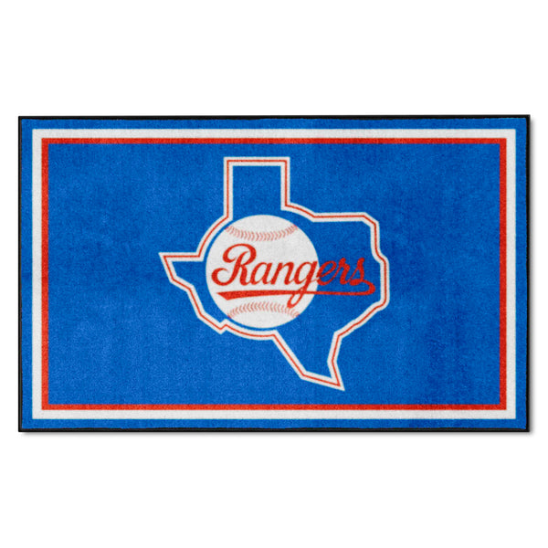 MLBCC - Texas Rangers 4x6 Rug with Rangers Logo