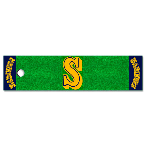 MLBCC - Seattle Mariners  Putting Green Mat with S Logo