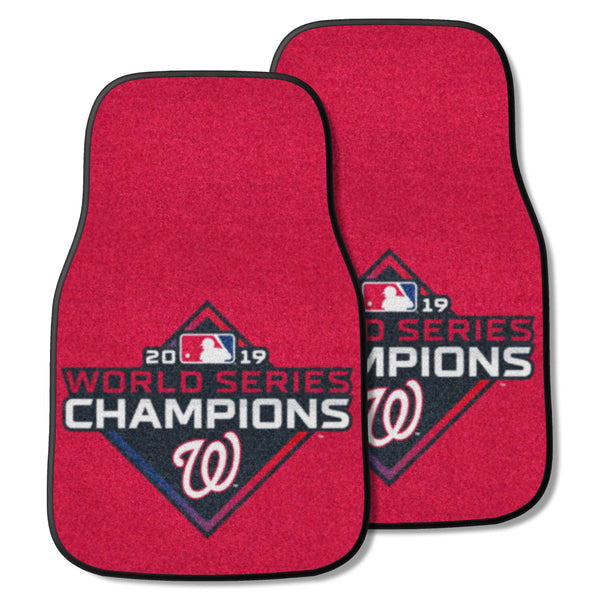 MLB - Washington Nationals 2-pc Carpet Car Mat Set with World Series Champions 2019 W Logo