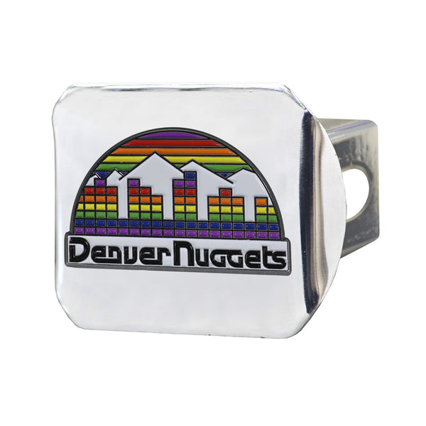 NBA - Denver Nuggets Color Hitch Cover - Chrome with Denver Nuggets Logo