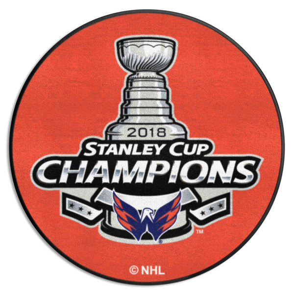 NHL - Washington Capitals Puck Mat with 2018 Stanley Cup Champions Logo