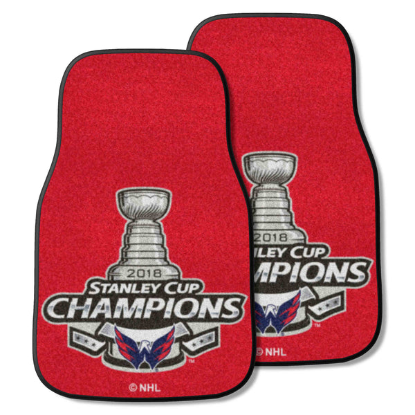 NHL - Washington Capitals 2-pc Carpet Car Mat Set with 2018 Stanley Cup Champions Logo