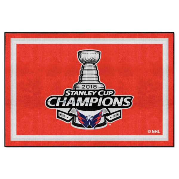 NHL - Washington Capitals 5x8 Rug with 2018 Stanley Cup Champions Logo