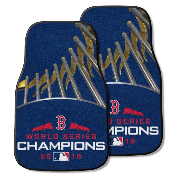 MLB - Boston Red Sox 2-pc Carpet Car Mat Set with World Series Champions 2018 B Logo