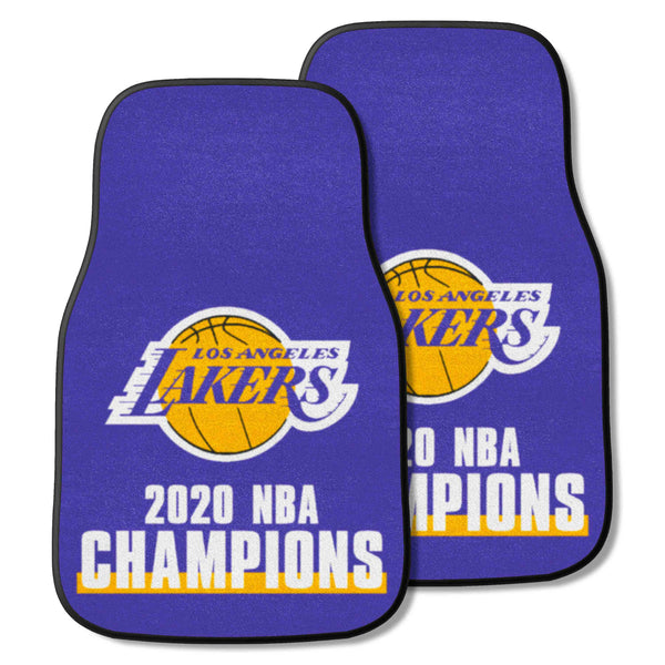 NBA - Los Angeles Lakers 2-pc Carpet Car Mat Set with 2020 NBA Champions Logo 