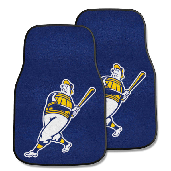 MLB - Milwaukee Brewers 2-pc Carpet Car Mat Set with MB Mascot Logo