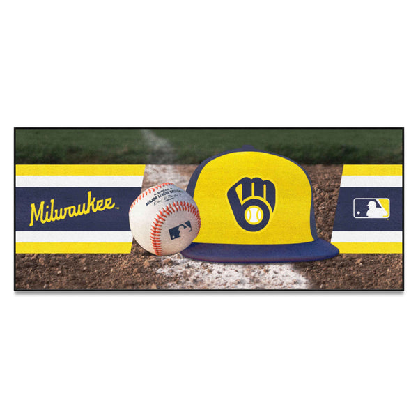 MLB - Milwaukee Brewers Baseball Runner with Symbol Logo & Name