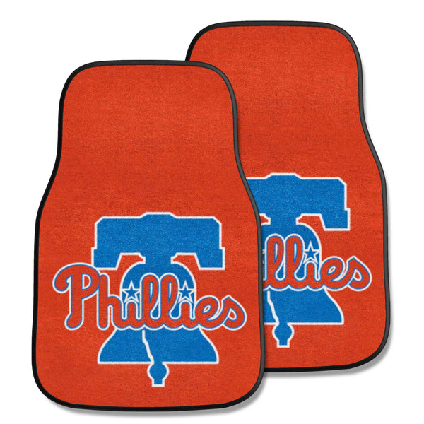 MLB - Philadelphia Phillies 2-pc Carpet Car Mat Set with Liberty Bell Logo