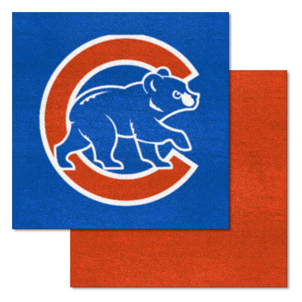 MLB - Chicago Cubs Team Carpet Tiles with Cubs Logo