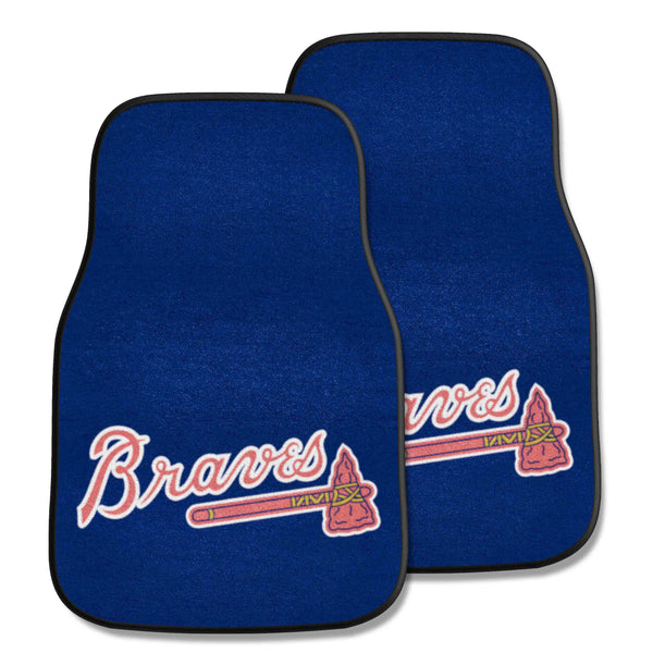 MLB - Atlanta Braves 2-pc Carpet Car Mat Set with AB Symbol Logo