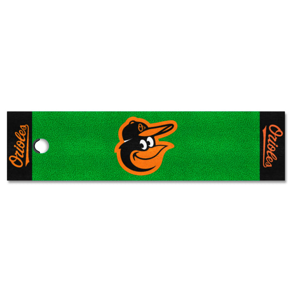 MLB - Baltimore Orioles Putting Green Mat with BO Mascot Logo & Name