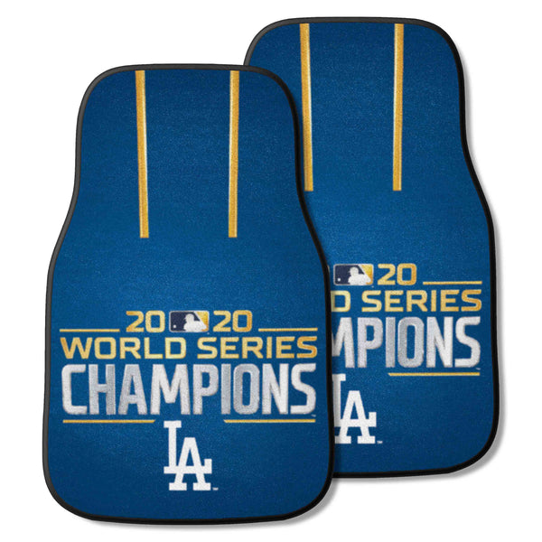 MLB - Los Angeles Dodgers 2-pc Carpet Car Mat Set with World Series Champions 2015 KC Logo