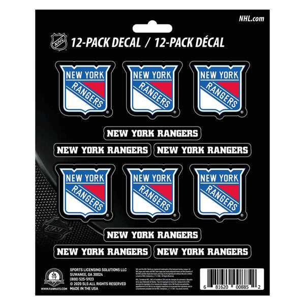 NHL - New York Rangers Mini Decal 12-pk