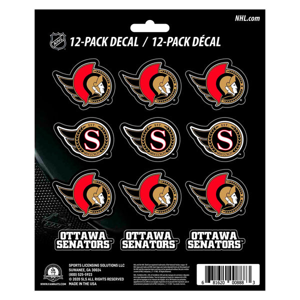 NHL - Ottawa Senators Mini Decal 12-pk