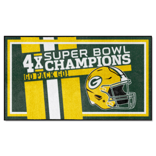 NFL - Green Bay Packers Dynasty 3x5 Rug