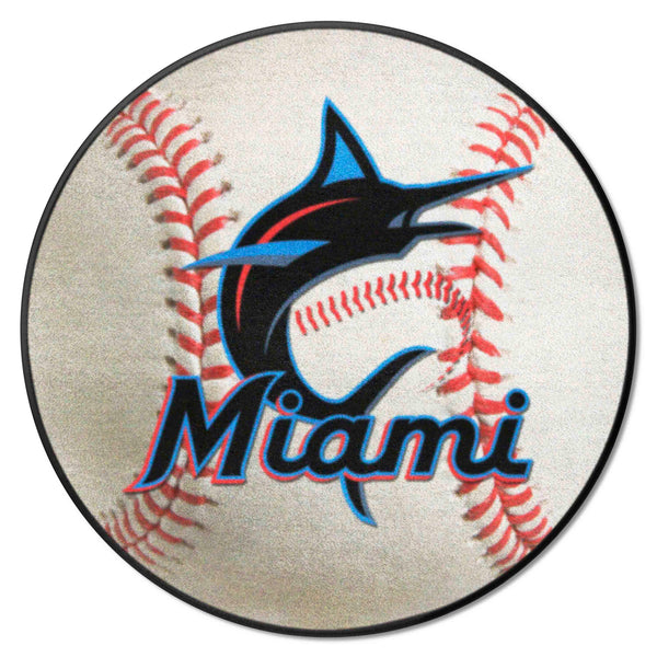 MLB - Miami Marlins Baseball Mat with Symbol Logo & Name