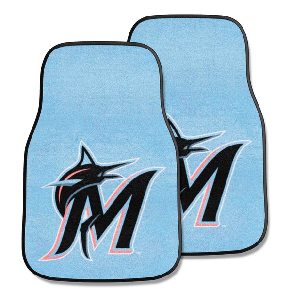 MLB - Miami Marlins 2-pc Carpet Car Mat Set with M Logo