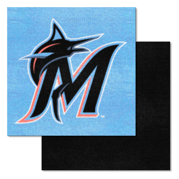 MLB - Miami Marlins Team Carpet Tiles with M Logo
