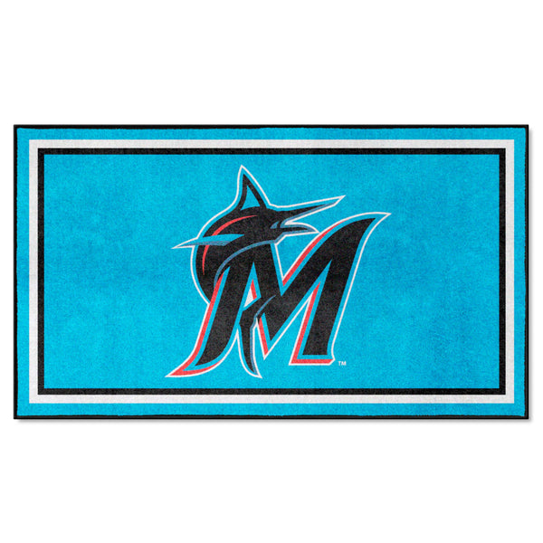 MLB - Miami Marlins 3x5 Rug with M Logo