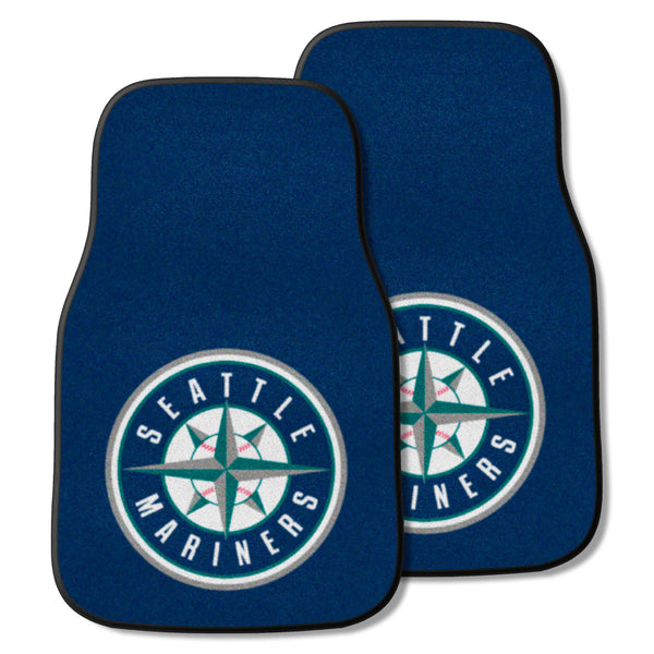 MLB - Seattle Mariners 2-pc Carpet Car Mat Set with Symbol Logo