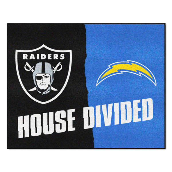 NFL House Divided - Raiders / Chargers House Divided Mat