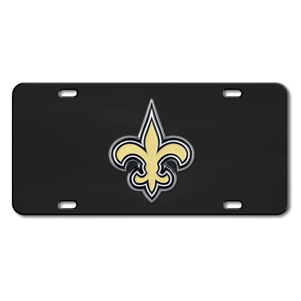 NFL - New Orleans Saints Black Diecast License Plate