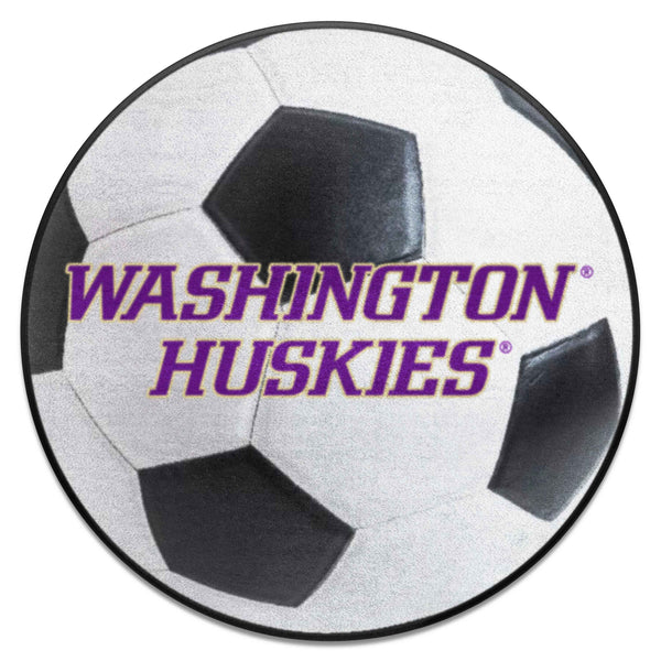 University of Washington Soccer Ball Mat with Washington Huskies logo
