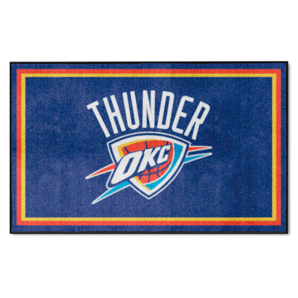 NBA - Oklahoma City Thunder 4x6 Rug with Thunder Symbol Logo