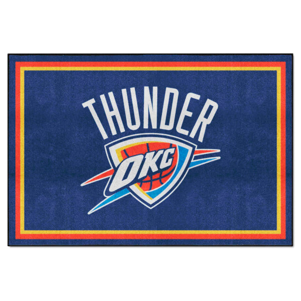 NBA - Oklahoma City Thunder 5x8 Rug with Thunder Symbol Logo
