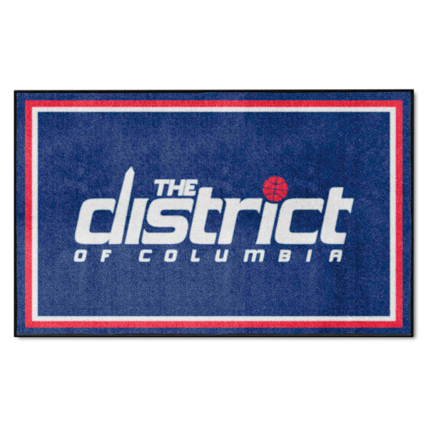 NBA - Washington Wizards 4x6 Rug with WW The District of Columbia Logo