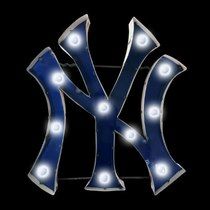 New York Yankees Recycled Metal Logo Lighted Sign
