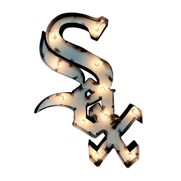 Chicago White Sox Recycled Metal Logo Lighted Sign